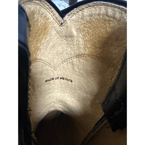 JUSTIN Cora Roper Womens 5.5B Black Leather Western Boots 10" Shaft Rubber Sole - Picture 6 of 16